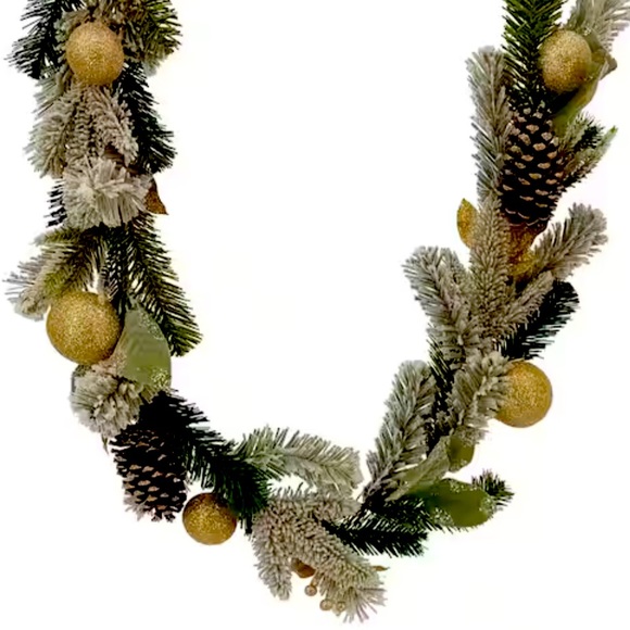 Ashland Holiday 6ft Flocked Pine Pinecone Large Gold Glitter Ball